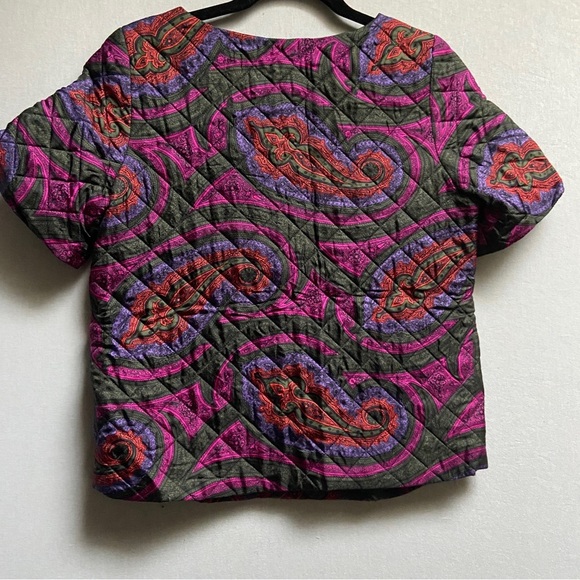 JW Anderson x Topshop Paisley Silk Quilted Top Sz 2 - Picture 2 of 8